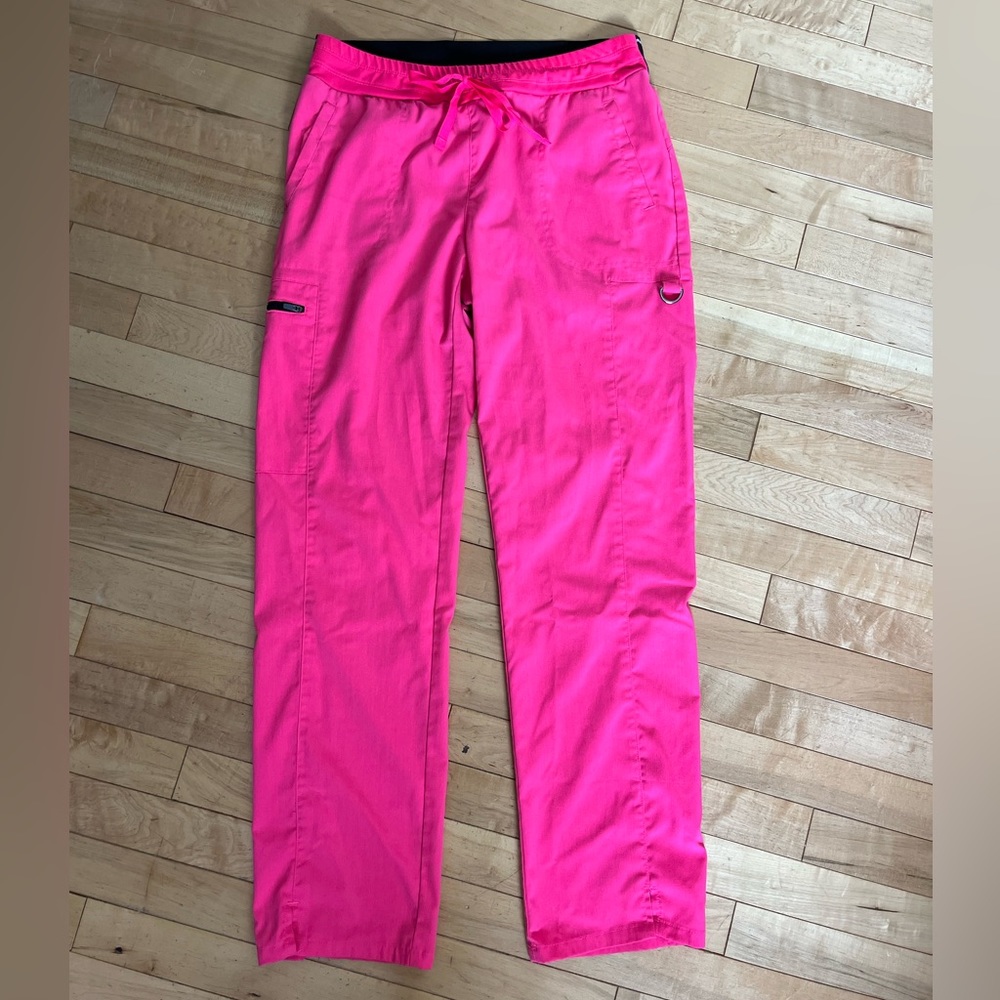 Bright pink scrub pants